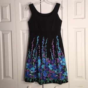 Black Dress with Blue/Purple Florals
